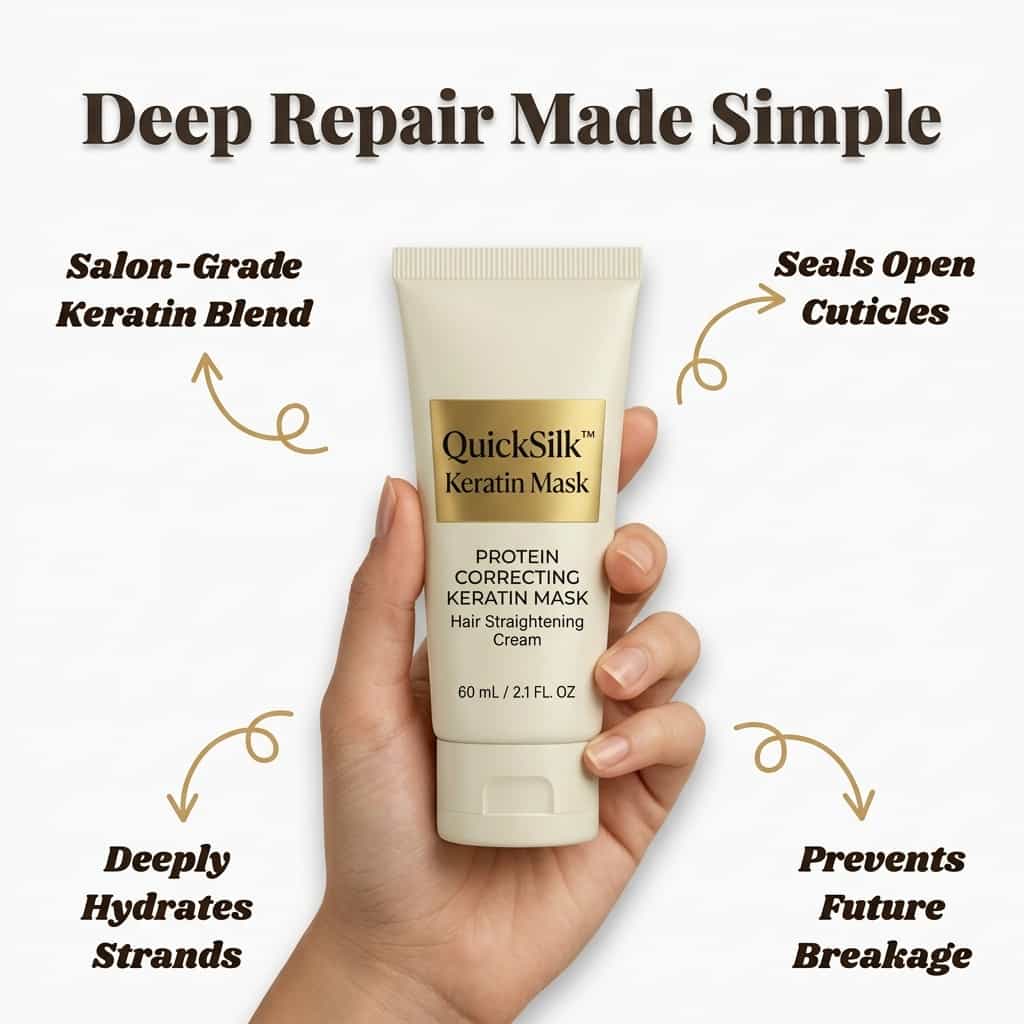 Keratin Hair Mask with Collagen Formula | Repairs Split Ends &amp; Reduces Frizz | 5-Minute Salon-Quality Shine Treatment 3