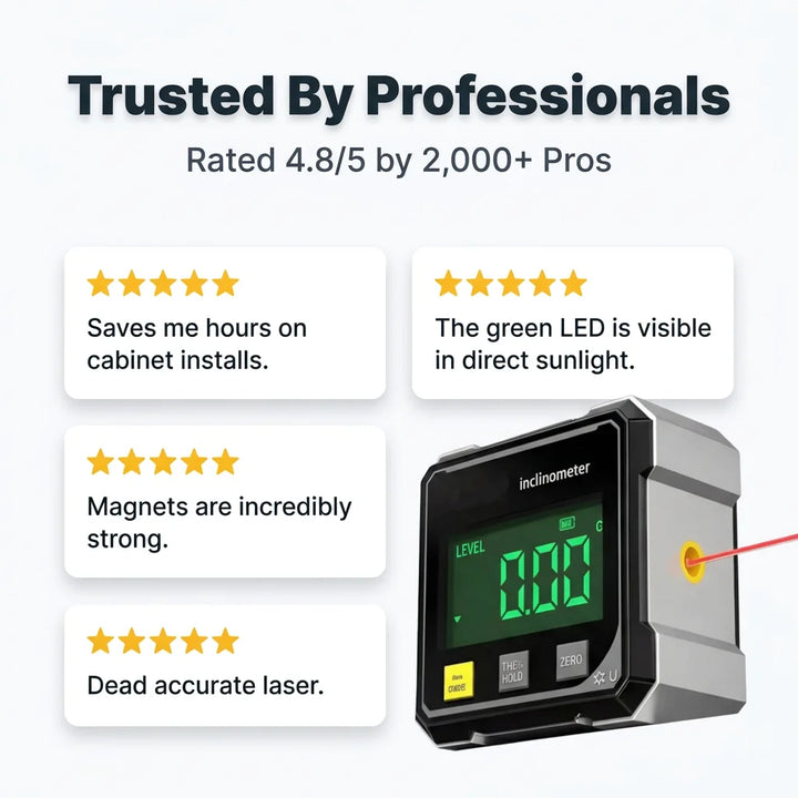 Digital Laser Level with Magnetic Base | 5.6 cm Compact Design | Hands-Free Laser Guided Precision for Cabinetry &amp; Tiling 6