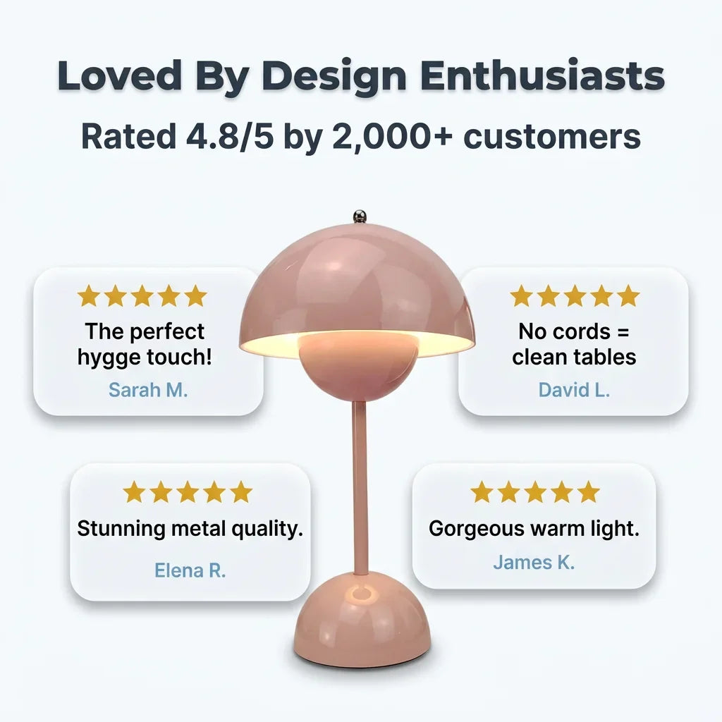 Cordless Touch Table Lamp 25 cm | Retro Style, Touch-Dimming Base | 3 Brightness Levels, Battery-Powered, No Cables 7