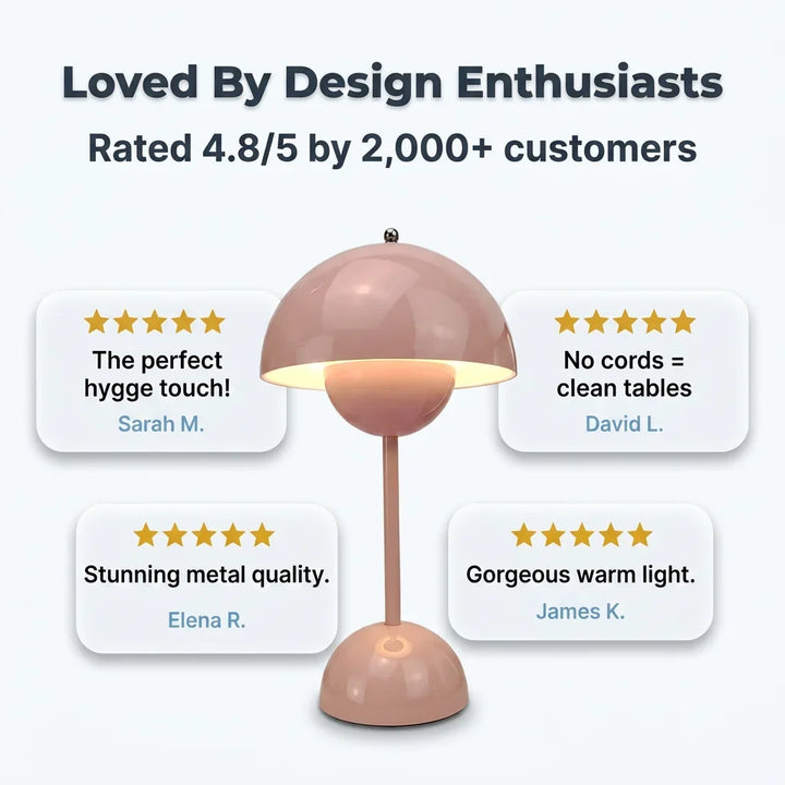 Cordless Touch Table Lamp 25 cm | Retro Style, Touch-Dimming Base | 3 Brightness Levels, Battery-Powered, No Cables 7