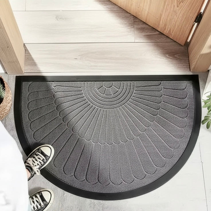Half-Round Door Mat with Non-Slip Rubber Backing