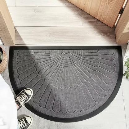 Half-Round Door Mat with Non-Slip Rubber Backing