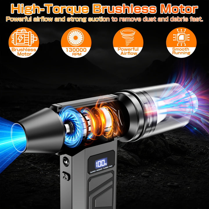 Cordless Vacuum Cleaner Mini Rechargeable 2-in-1 with 130,000 RPM Motor 6