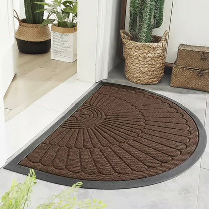 Half-Round Door Mat with Non-Slip Rubber Backing