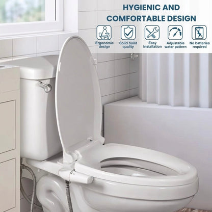 Ultra-Thin Bidet Attachment | Dual Spray Nozzles | Adjustable Pressure | Fits Standard Toilets