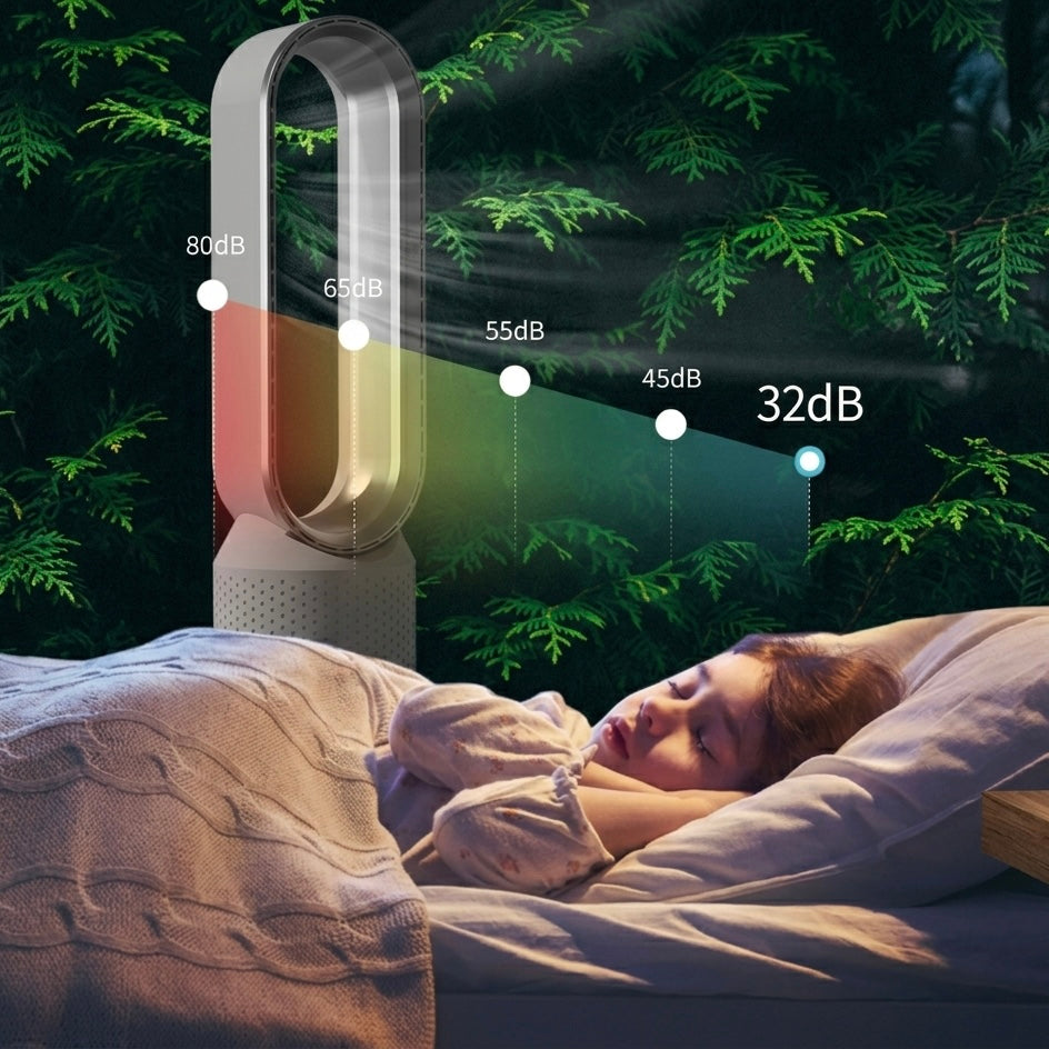 BreezeAir | 3-in-1 Bladeless Air Cooler, Purifier & Fan | 8 Speeds | 90° Oscillation