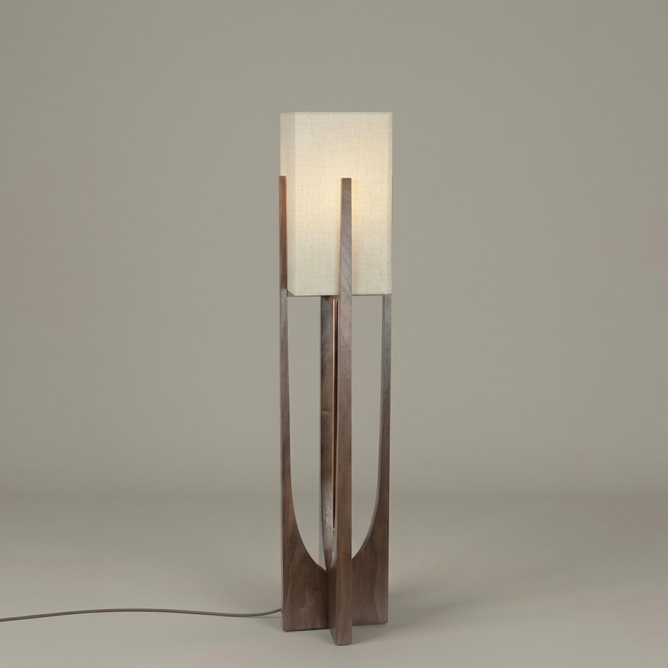Bamboo & Wood Floor Lamp | Soft Ambient LED | Switch Control | 53cm & 82cm | Chrome Finish