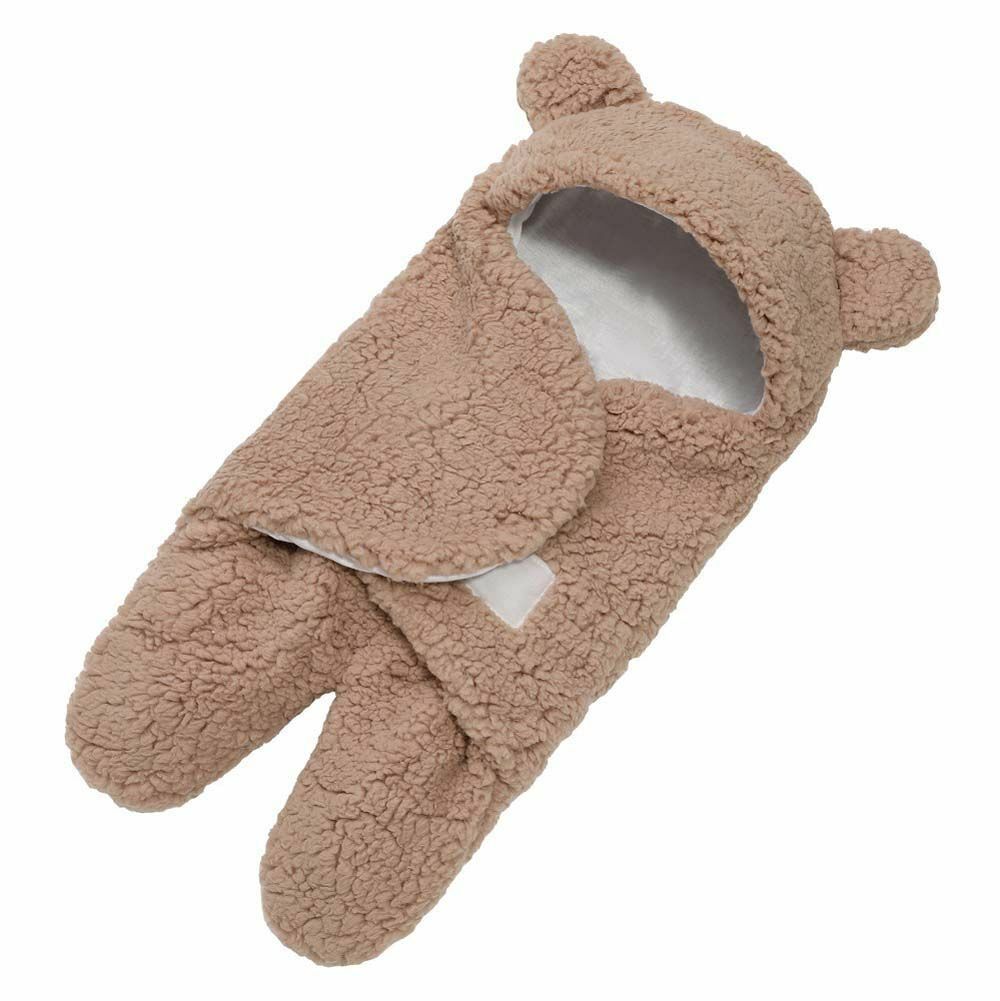 Baby Swaddle Blanket Fleece | Hooded Wrap with Inner Arm Mitts | Soft Cotton-Lined Sleeping Bag for Newborns 0-6 Months 8