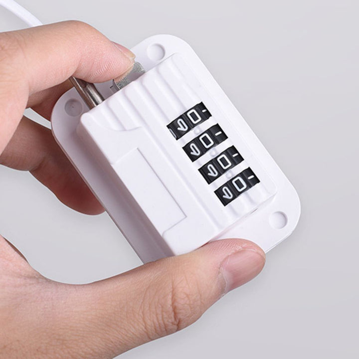 Combination Refrigerator Lock ABS &amp; Steel 68 x 46 mm | Black or White, Adhesive Mount | Child Safety Four-Digit Code 6