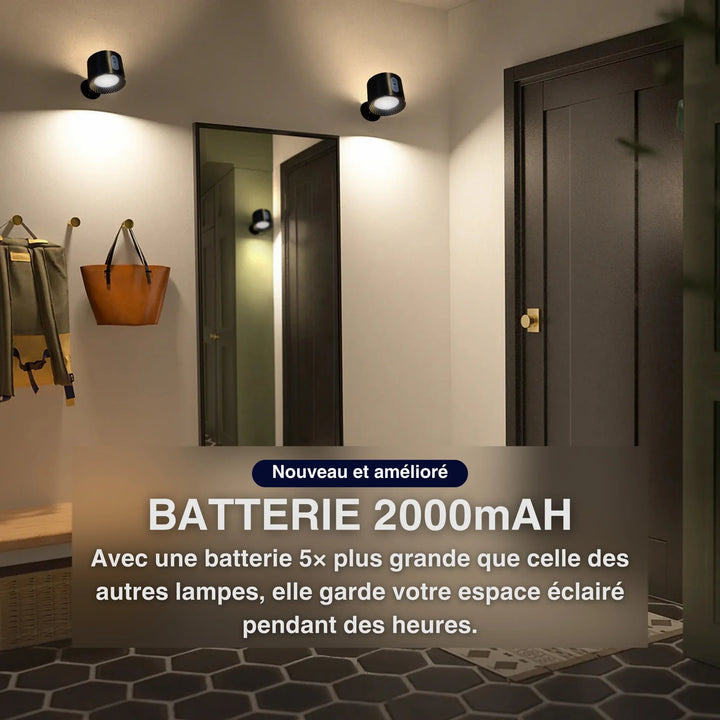 Rechargeable Wireless Wall Light | 3 Brightness Levels, 360° Rotation | Remote Control Included, No Drilling Needed 4