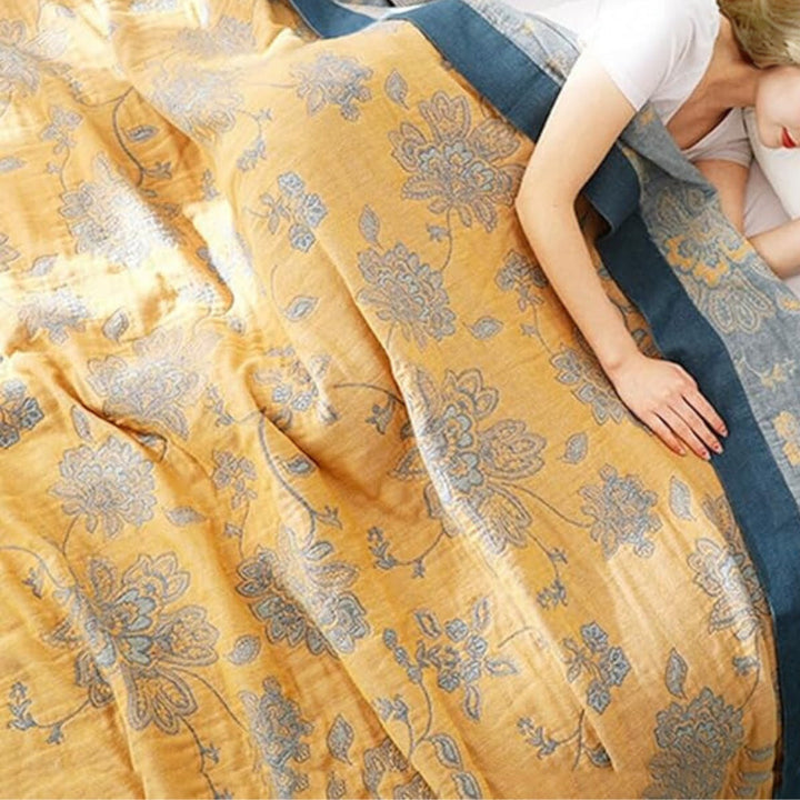 Floral Jacquard Blanket | Breathable All-Season Throw, 2 Sizes | 5 Colours, Machine Washable Bed, Sofa &amp; Lounge Cover 7