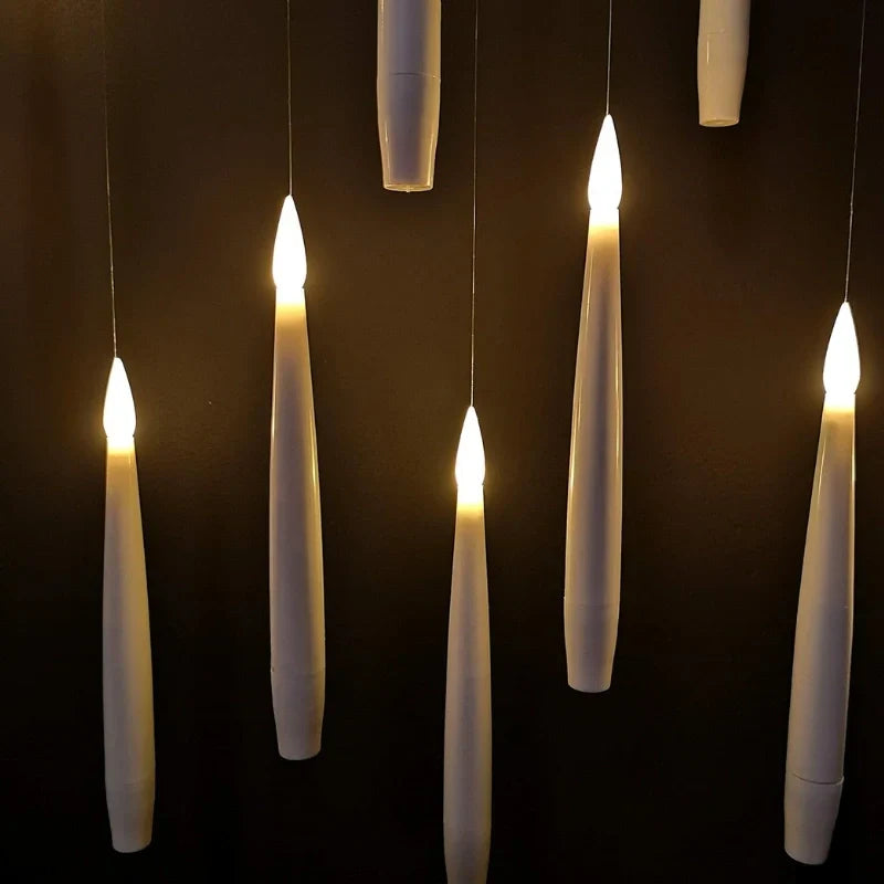 Floating LED Candle Set | Wand Remote Control, Flameless Design | Safe Mess-Free Ambient Lighting for Parties &amp; Décor 12