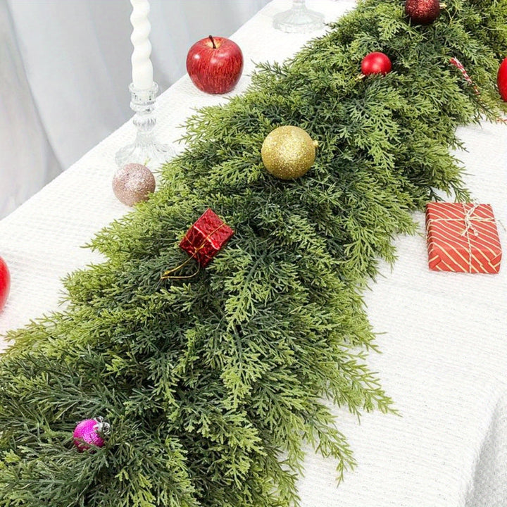 Christmas Garland Artificial Greenery | 2pcs Unlit Strand | Bends Smoothly for Mantle, Stair Rail &amp; Doorway Trim 5