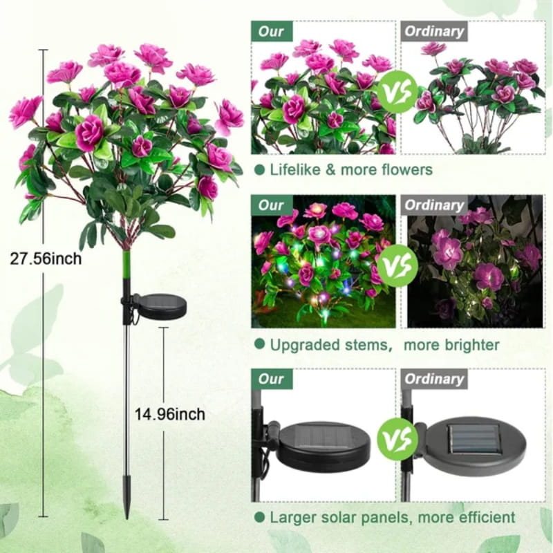 Mood Lighting Garden Flower Stakes Solar Weatherproof with Two Light Modes 3