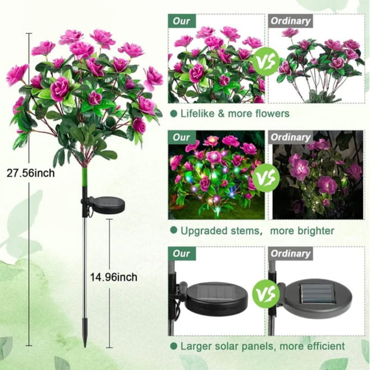 Mood Lighting Garden Flower Stakes Solar Weatherproof with Two Light Modes 3