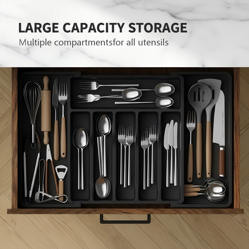 Adjustable Drawer Organiser Expandable Divided with Non-Slip Base 5