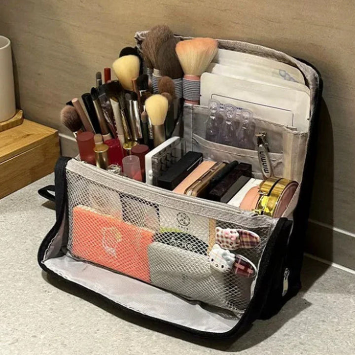 Makeup Organizer Bag Waterproof Foldable Stand-Up with Reinforced Base 3