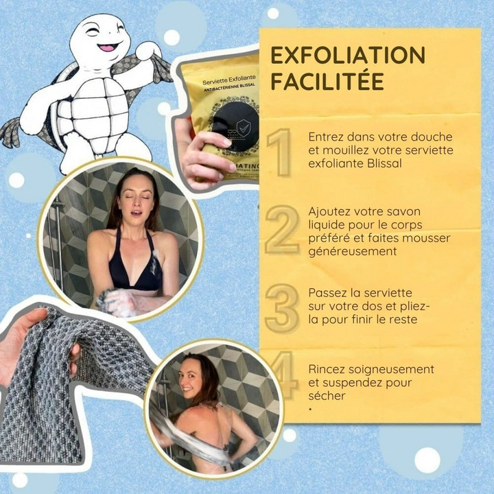 Exfoliating Shower Towel | Micro-Textured Surface for Deep Cleansing | Smoother, Brighter Skin for Shower or Bath Use 6