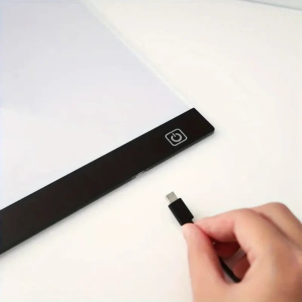 A4 LED Tracing Light Box | Three-Level Dimmable Brightness | Flicker-Free, USB-Powered, Slim Portable Design for Art