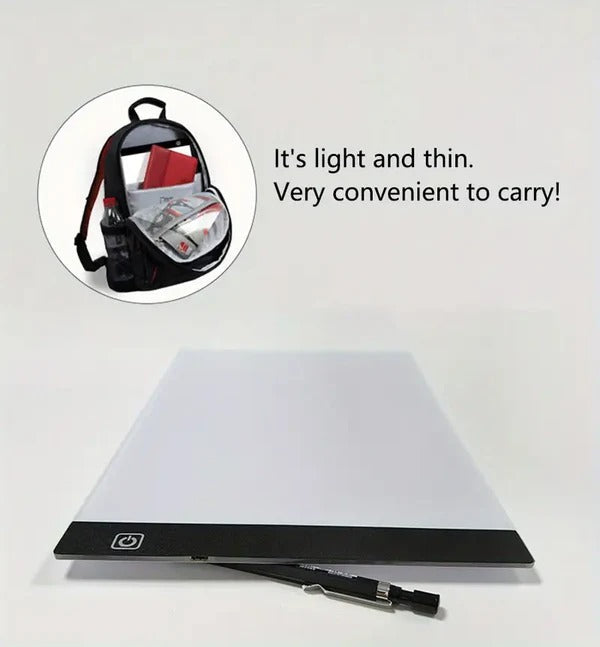 A4 LED Tracing Light Box | Three-Level Dimmable Brightness | Flicker-Free, USB-Powered, Slim Portable Design for Art