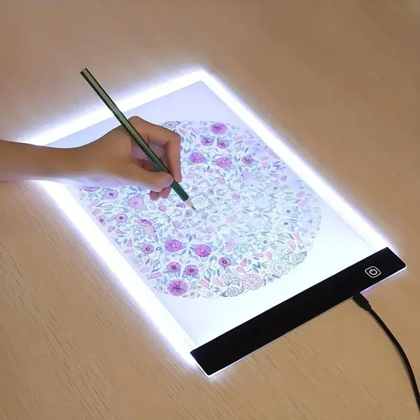 A4 LED Tracing Light Box | Three-Level Dimmable Brightness | Flicker-Free, USB-Powered, Slim Portable Design for Art