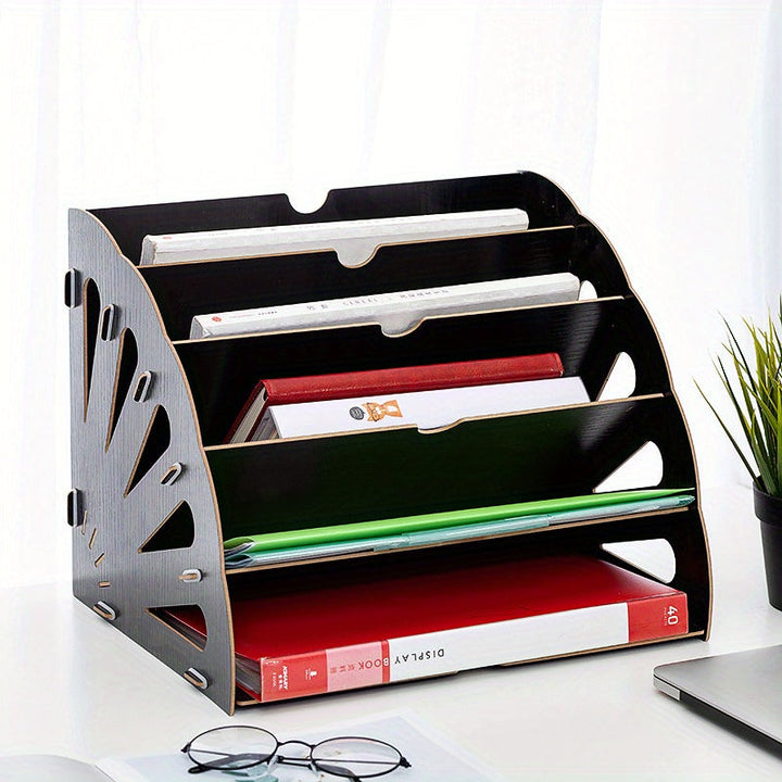 A4 Desk Organizer, 5 Tier, Desktop Storage, Document Holder 0