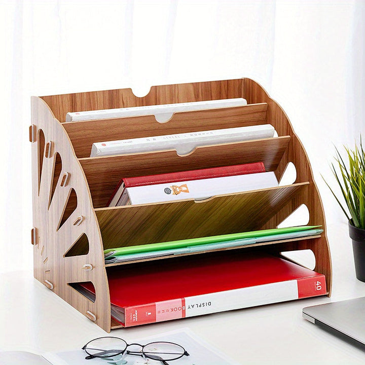 A4 Desk Organizer, 5 Tier, Desktop Storage, Document Holder 6