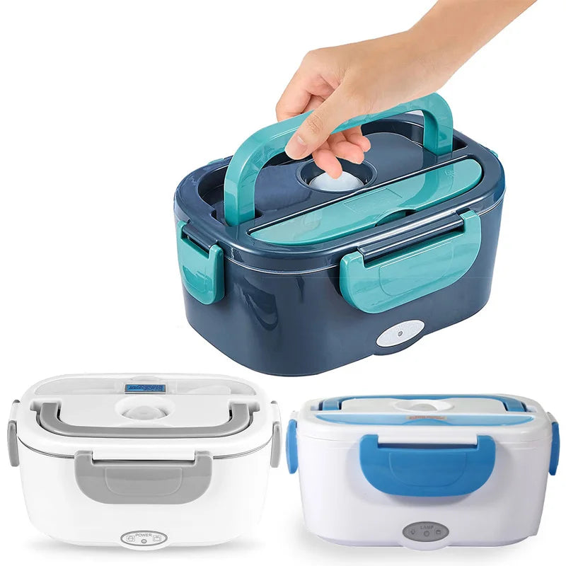 Elektrische Lunchbox Edelstahl mit Heizfunktion 220V/12V | Dunkelblau/Grün | Warmes Essen im Büro, Auto &amp; unterwegs 6
