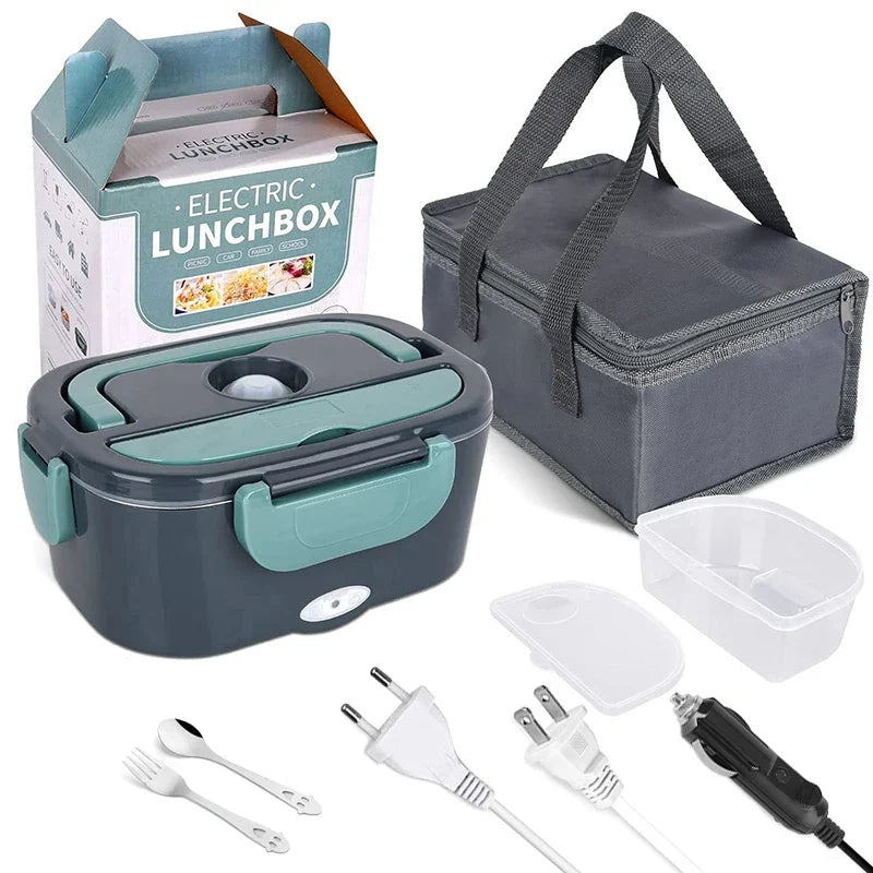 Elektrische Lunchbox Edelstahl mit Heizfunktion 220V/12V | Dunkelblau/Grün | Warmes Essen im Büro, Auto &amp; unterwegs 8