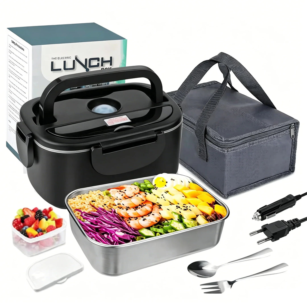 Elektrische Lunchbox Edelstahl mit Heizfunktion 220V/12V | Dunkelblau/Grün | Warmes Essen im Büro, Auto &amp; unterwegs 9