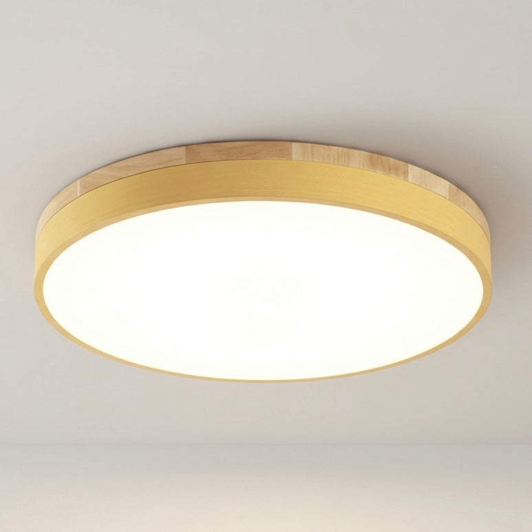 LED Ceiling Light | Natural Wood & Metal | 30cm, 40cm & 50cm | 3000K Warm White | Hardwired | 220V