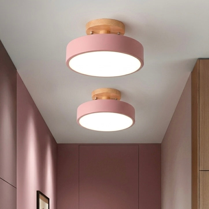Wood LED Flush Mount Ceiling Light | Adjustable Colour Temperature | 3 Sizes | 12W & 18W