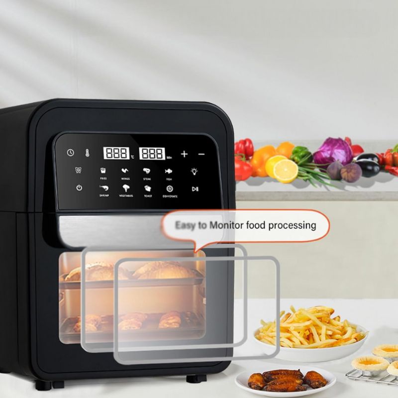 Digital Air Fryer Oven 6.5L | 8 Cooking Presets with Touch Screen | 360° Hot Air Circulation for Oil-Free Crispy Meals 6