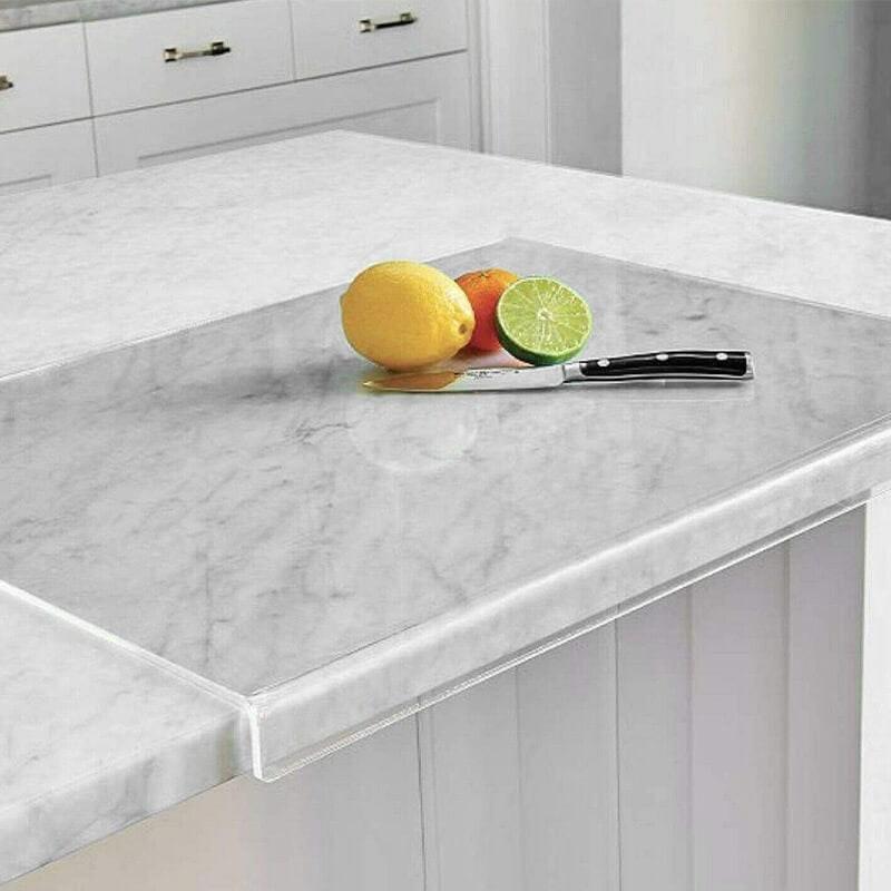 Acrylic Cutting Board Plastic | Non-Slip Feet & Counter Lip Edge | Stain-Resistant Non-Porous Kitchen Chopping Surface