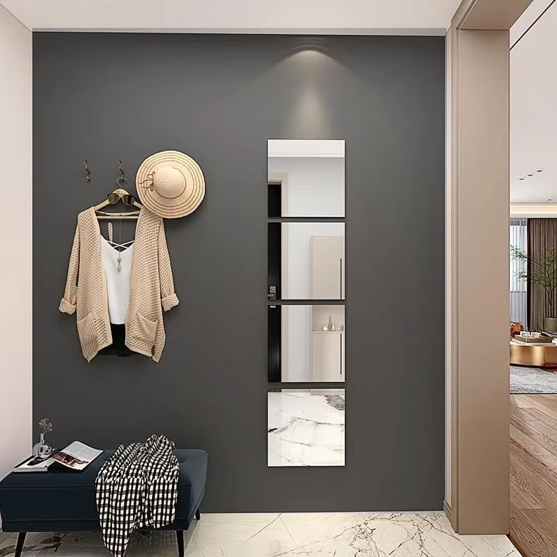 Acrylic Mirror Wall Stickers Set of 4 | Self-Adhesive Shatter-Resistant Sheets | Brightens & Expands Any Room Instantly