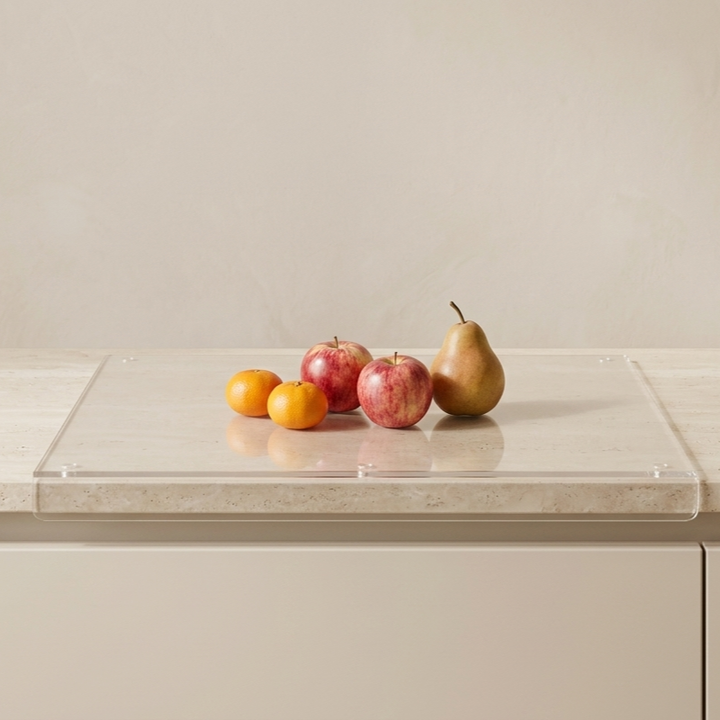 Acrylic Cutting Board Clear Transparent Kitchen Prep Board with Counter Lip 0