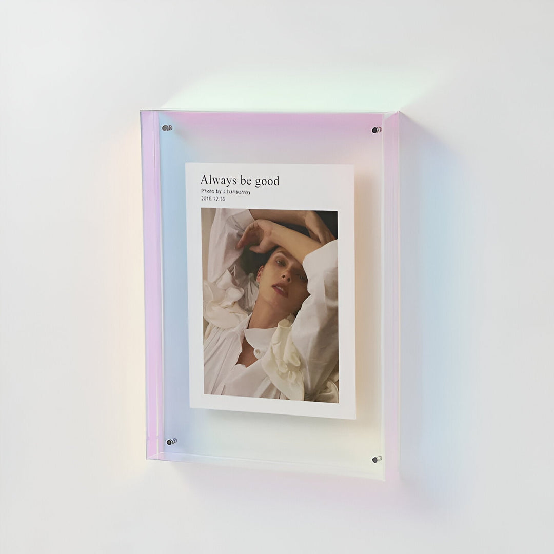 Acrylic picture frame with floating effect – clear, modern, 5 sizes 10