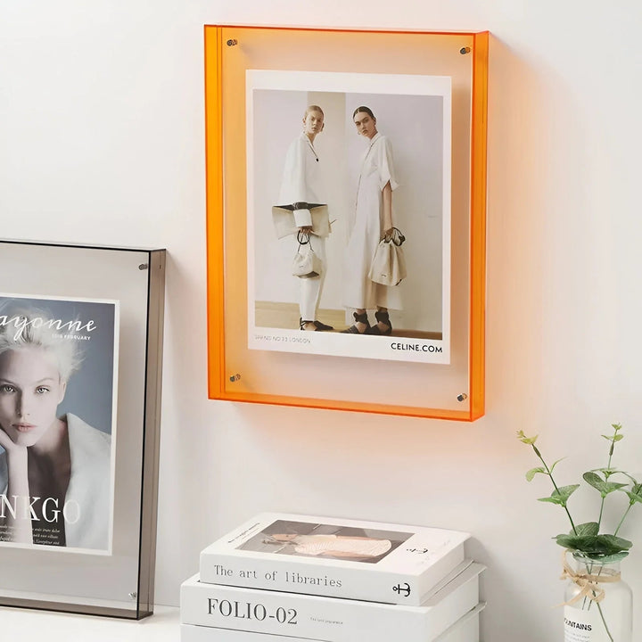 Acrylic picture frame with floating effect – clear, modern, 5 sizes 2