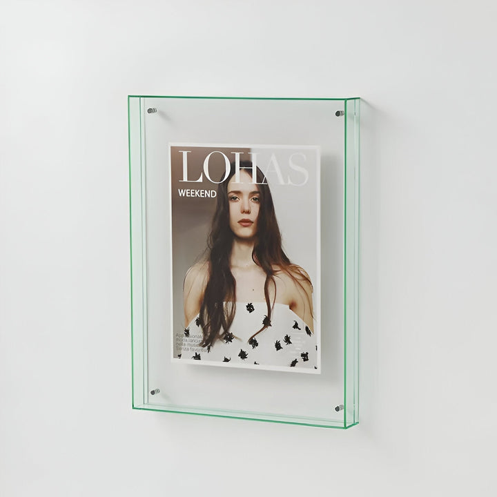 Acrylic picture frame with floating effect – clear, modern, 5 sizes 7