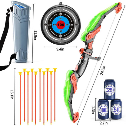 Active Play | LED Light-Up Kids Archery Set with Safe Suction Cup Arrows | Complete Kit for Skill Development 5