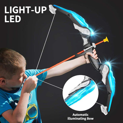 Active Play | LED Light-Up Kids Archery Set with Safe Suction Cup Arrows | Complete Kit for Skill Development 8