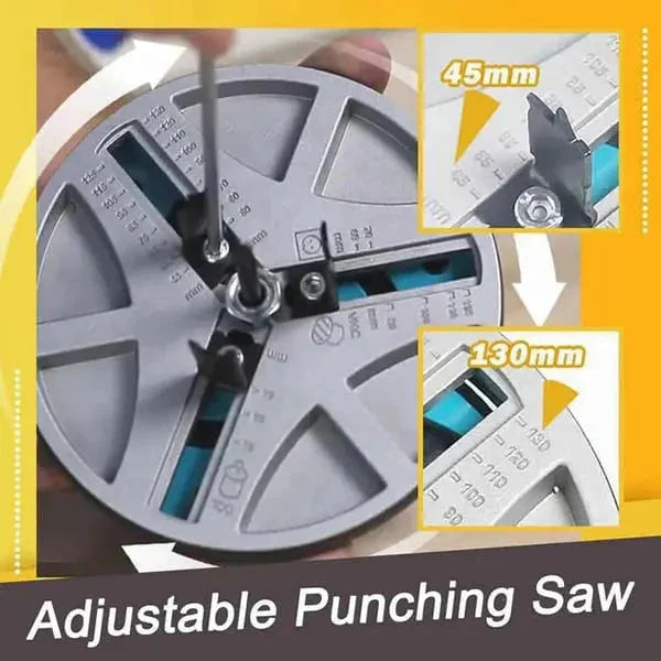 Adjustable Circle Cutter Drill Attachment | Three-Tooth Blades, Hex Shank | Precise Cuts in Drywall and Softwood