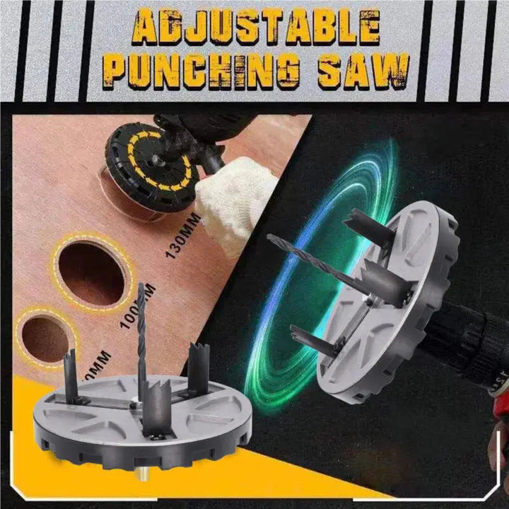 Adjustable Circle Cutter Drill Attachment | Three-Tooth Blades, Hex Shank | Precise Cuts in Drywall and Softwood