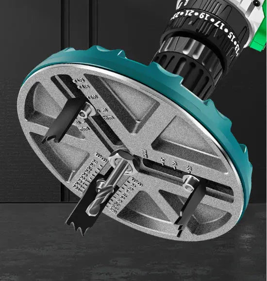 Adjustable Circle Cutter Drill Attachment | Three-Tooth Blades, Hex Shank | Precise Cuts in Drywall and Softwood