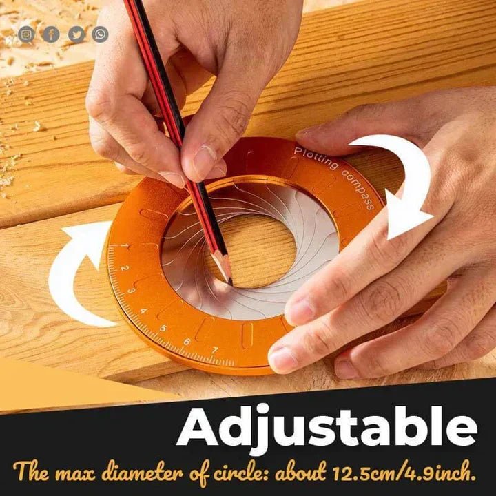 Adjustable Circle Drawing Tool | ExactCurve Compass Stretch Ruler