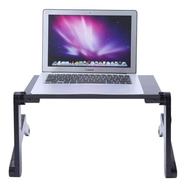 Adjustable Laptop Stand, Aluminium-Magnesium Alloy | Foldable Legs &amp; Mouse Pad | Portable Standing Desk for Bed, Sofa or Office