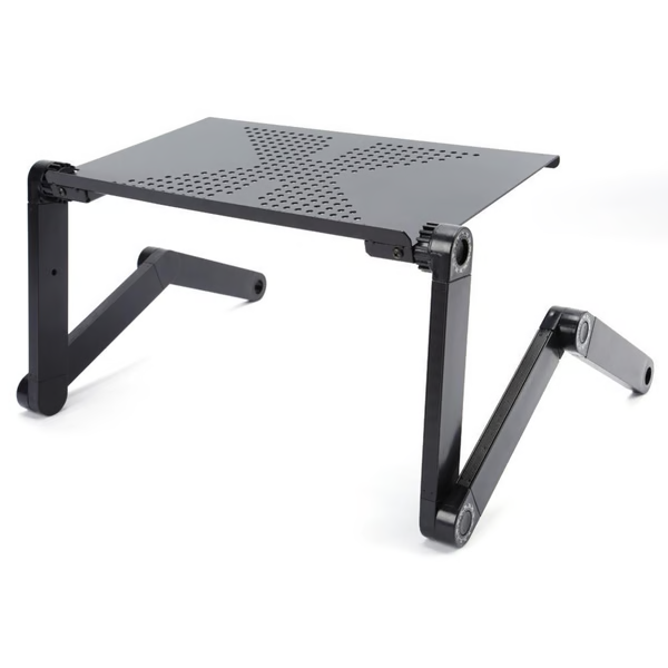 Adjustable Laptop Stand, Aluminium-Magnesium Alloy | Foldable Legs &amp; Mouse Pad | Portable Standing Desk for Bed, Sofa or Office