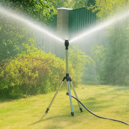 Adjustable Tripod Lawn Sprinkler with 360° Coverage | Durable Design for Efficient Watering 0