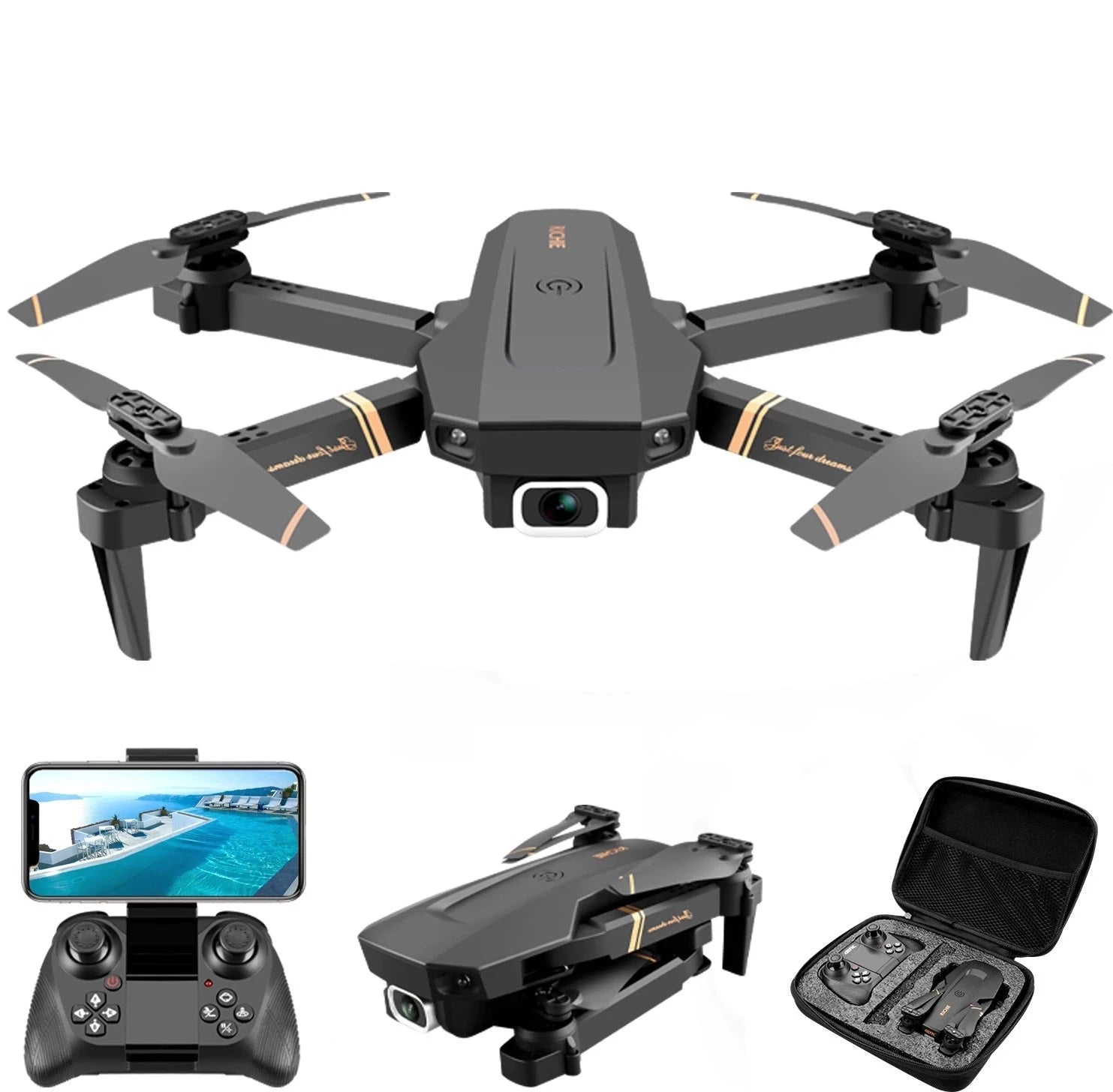 Aerial Vision | WIFI FPV Drone with Dual 4K Camera & Foldable Design | Compact Quadcopter for Stunning Aerial Photography 0