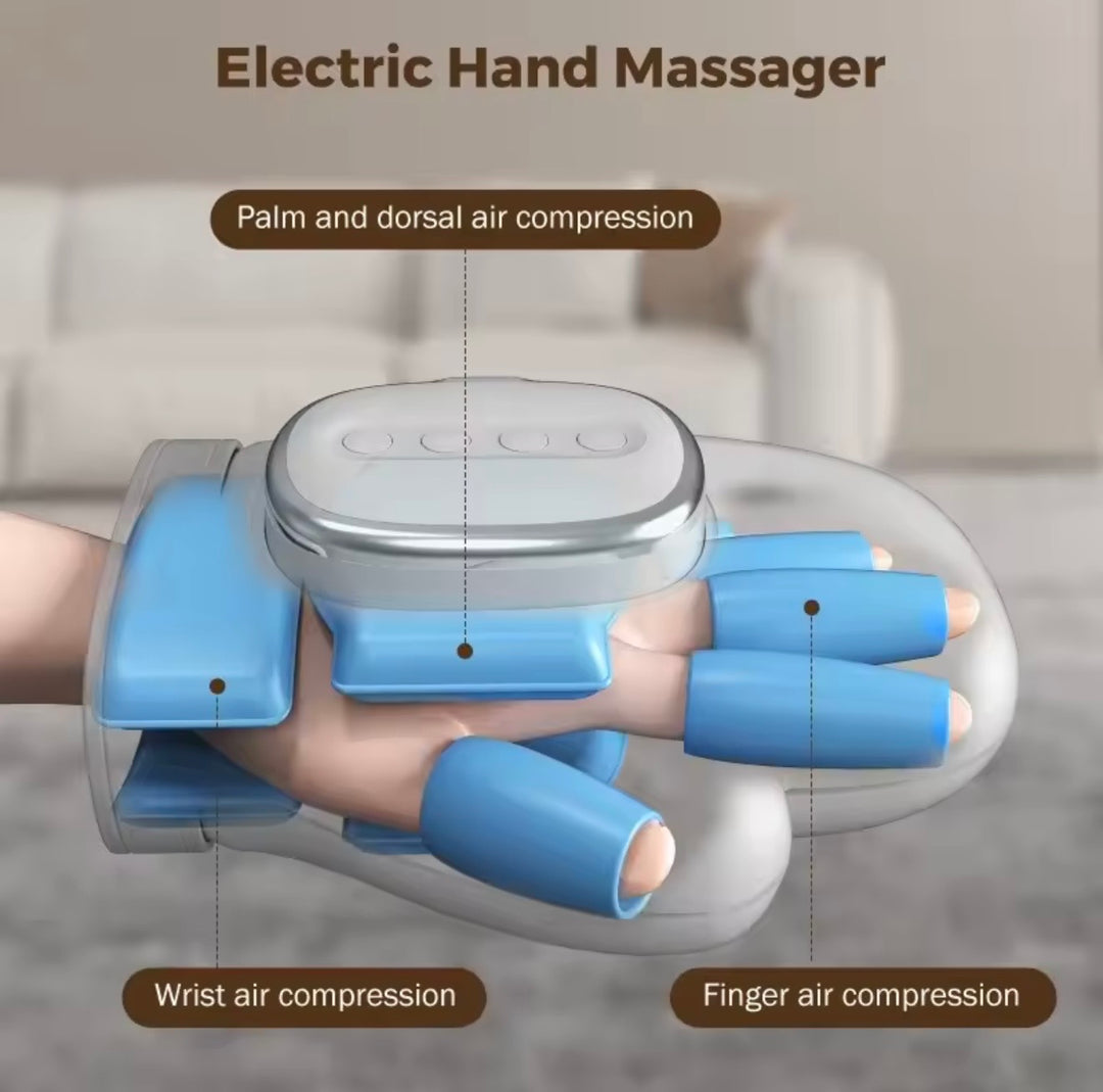 Air Compression Hand Massager | Heat Function | 3 Modes &amp; 5 Intensity Levels | 2000mAh Rechargeable